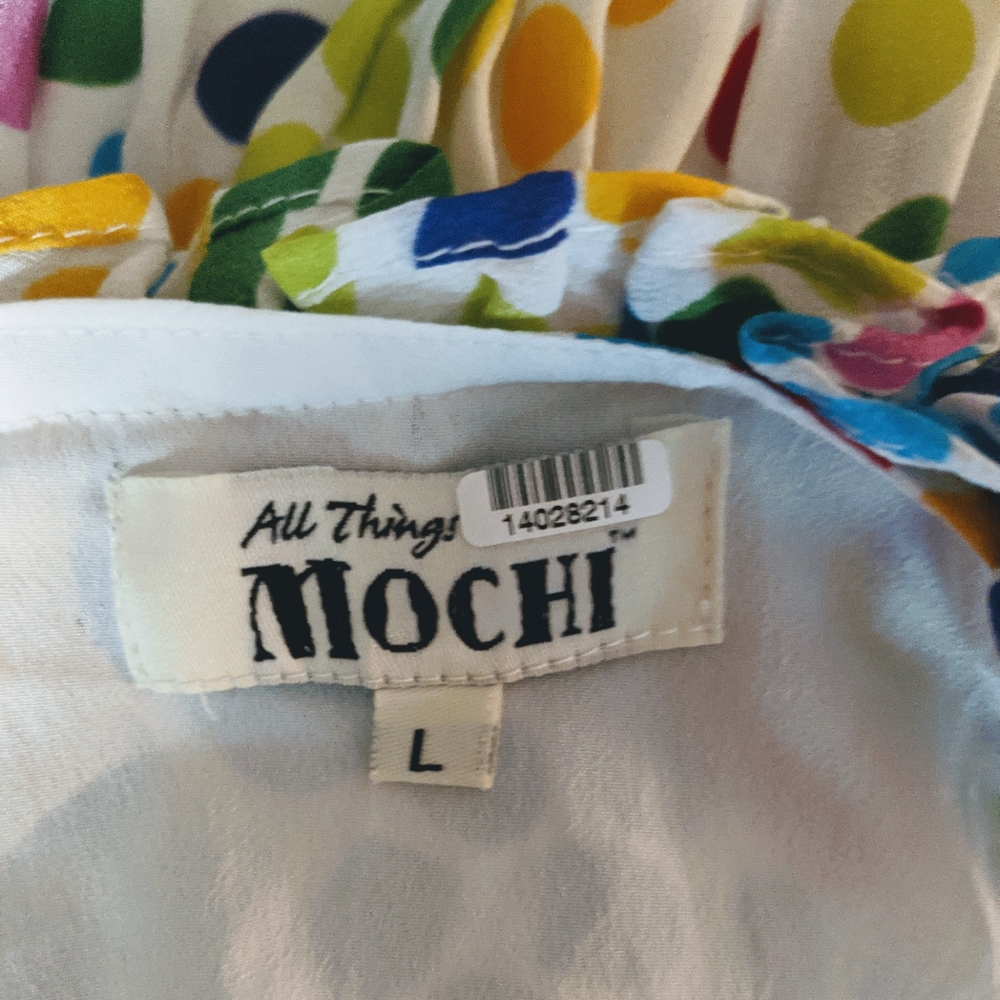 Silk Rainbow Polka Dot Ruffle Babydoll Slip Dress - All Things Mochi - Picture 6 of 9